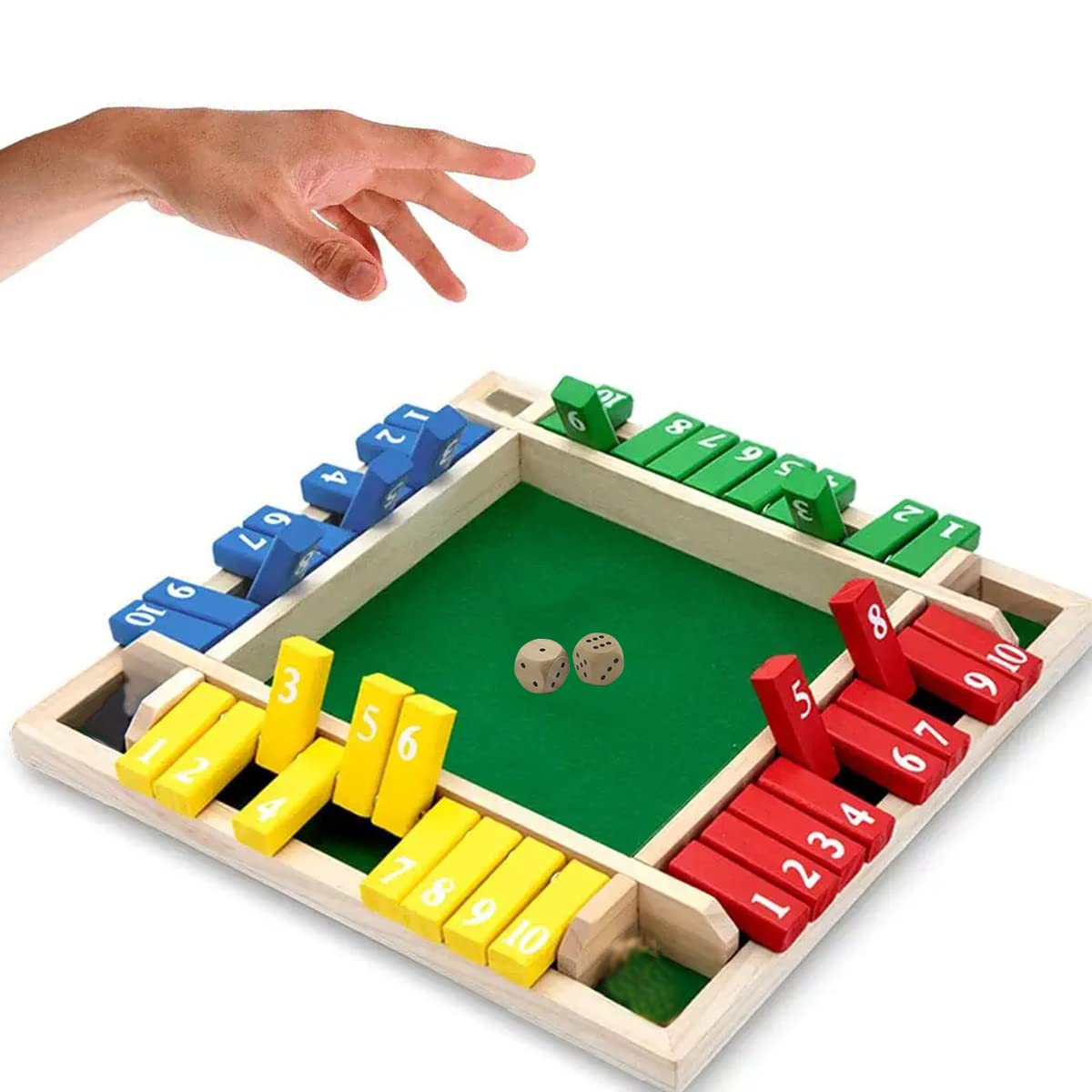 PATPAT Shut The Box Dice Game, Board Games for Kids, 2-4 Player Family Wooden Board Games for Adults and Kids, 2 Dice Party Game Montessori Toy Game for Toddlers Kids Over 3 Preschools PATPAT Shut The Box Dice Game, Board Games for Kids, 2-4 Player Family Wooden Board Games for Adults and Kids, 2 Dice Party Game Montessori Toy Game for Toddlers Kids Over 3 Preschools
